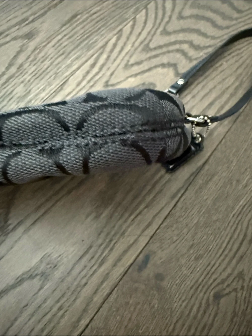 Coach Black Signature Canvas Wristlet. EUC